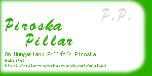 piroska pillar business card